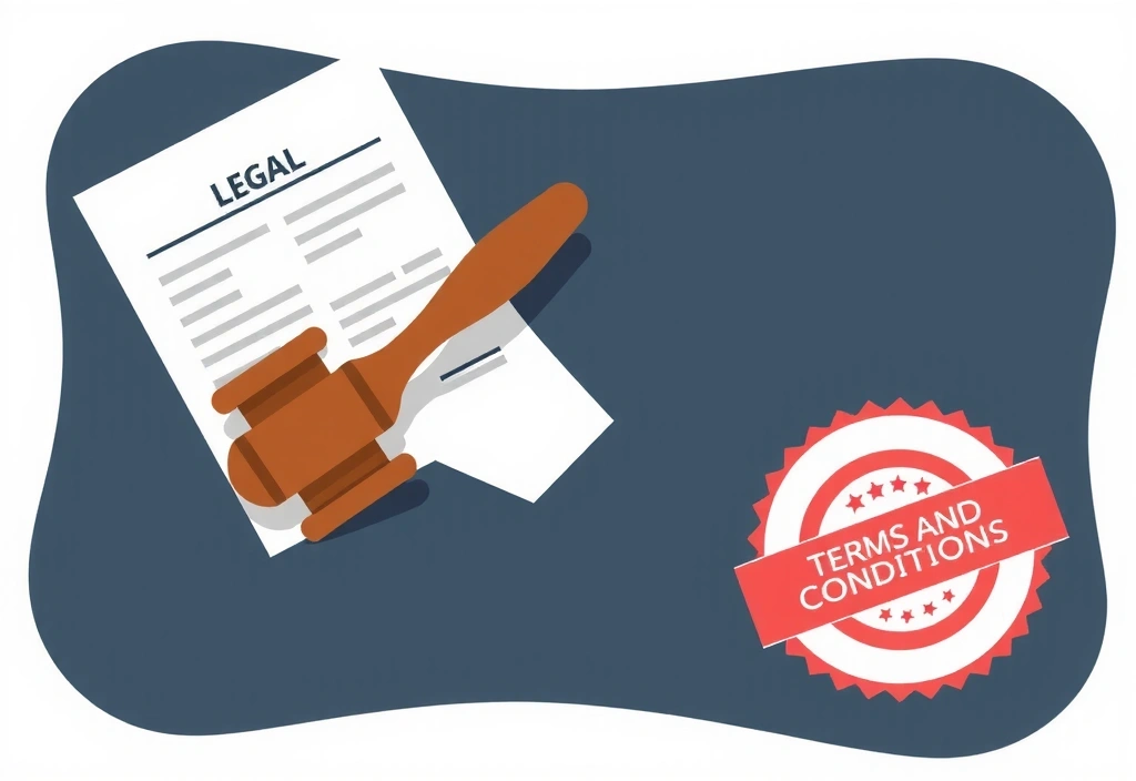 Ilustración abstracta de documentos legales y un sello de aprobación